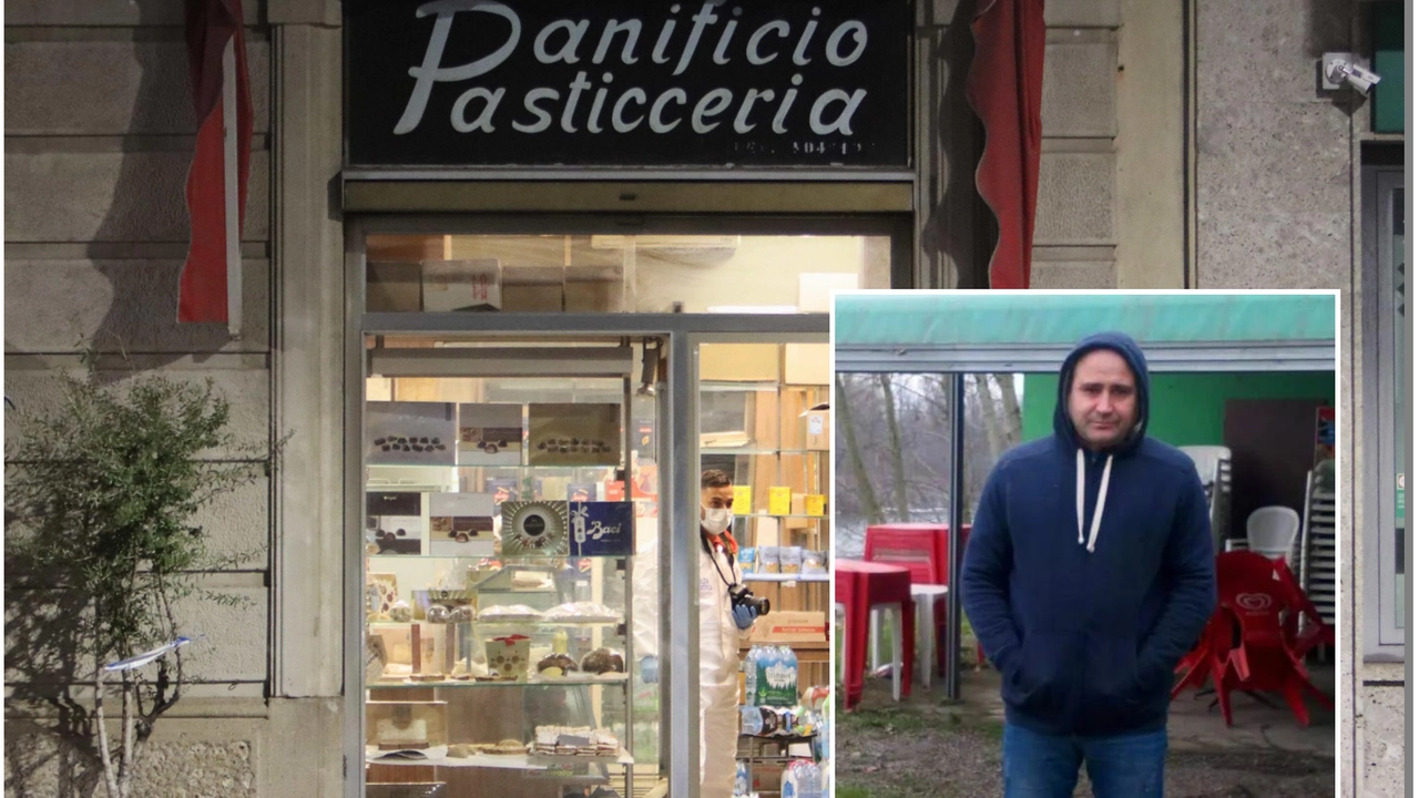 La panetteria dove è avvenuto l'agguato mortale e, nel riquadro, la vittima Ivan Disar La panetteria dove è avvenuto l'agguato mortale e, nel riquadro, la vittima Ivan Disar