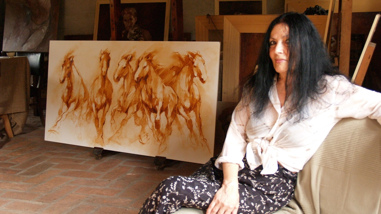 Ilia Rubini nella sua casa atelier a Corno Giovine