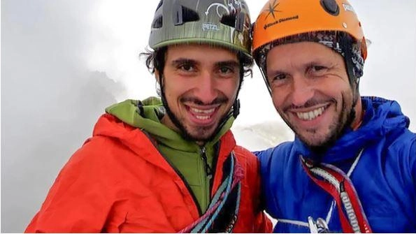 Da sinistra Andrea Tocchini con Beppe Chiaf, morto nell’incidente sul Cervino
