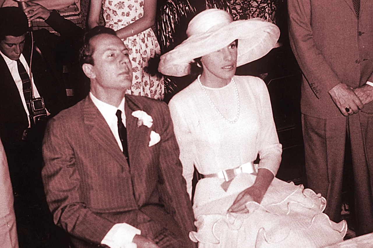 Lucio Ardenzi e Ornella Vanoni il giorno del matrimonio