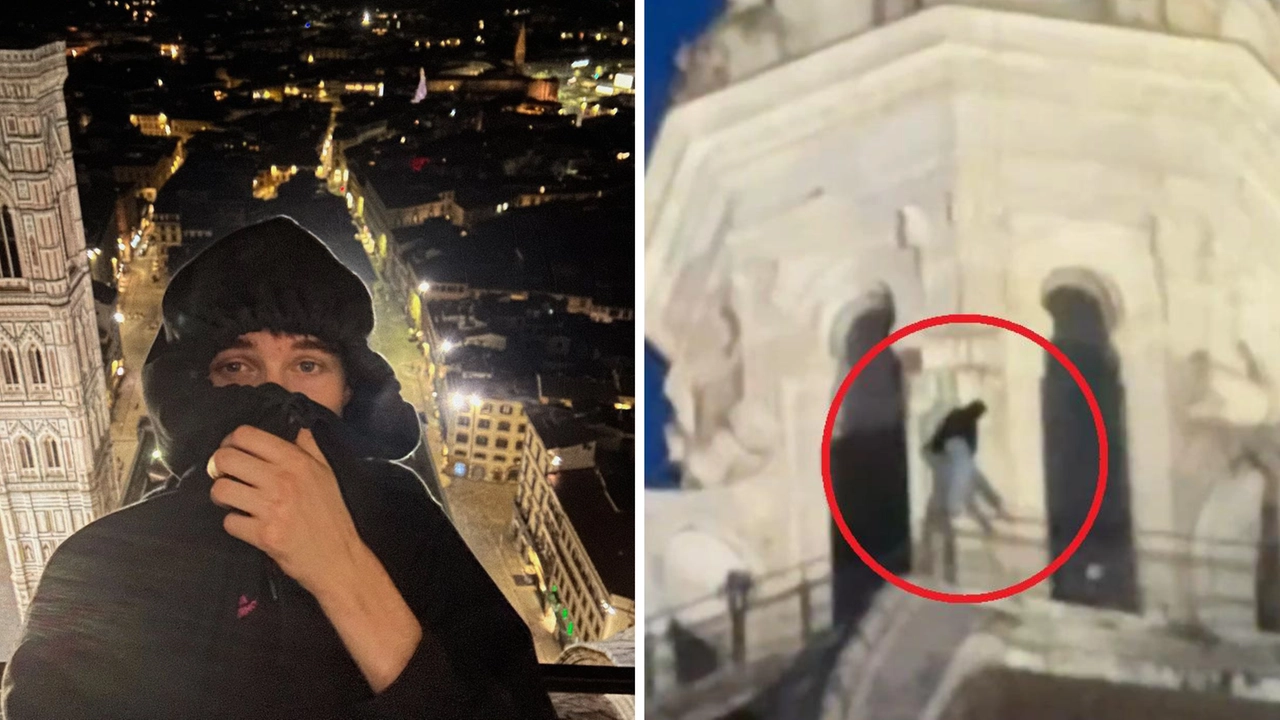 Il selfie pubblicato su Instagram e la sua scalata del duomo di Firenze
