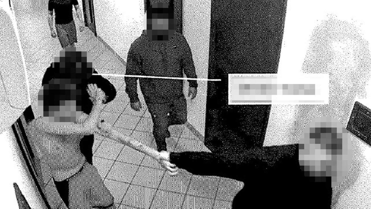 Una delle immagini dei pestaggi riprese dalle telecamere interne al penitenziario per minori di Milano