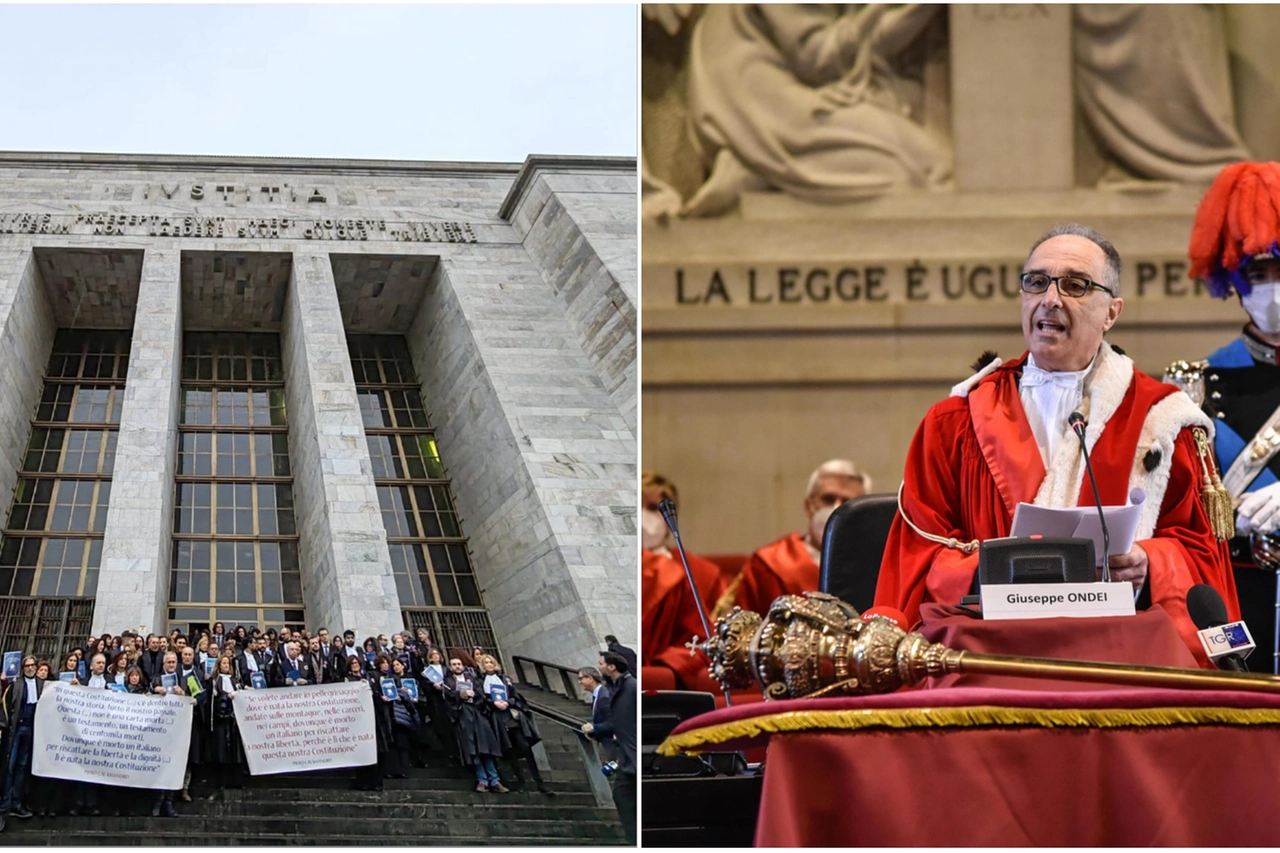 Il presidente della Corte d'Appello Giuseppe Ondei stila il bilancio di un anno di denunce, procedimenti e sentenze nel palazzo di giustizia milanese dove è andata in scena la protesta delle toghe contro la riforma