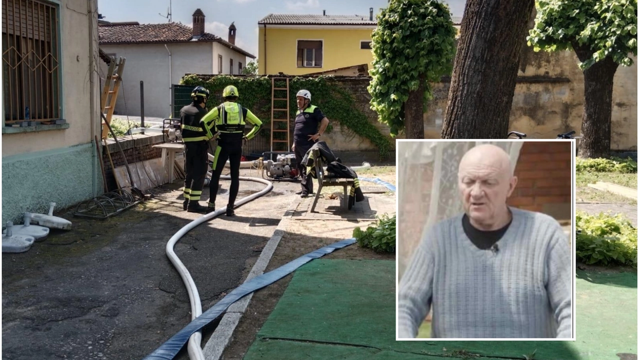 Le operazioni di dragaggio del canale di Tromello e, nel riquadro, il 'supertestimone Gianni Bruscagin Le operazioni di dragaggio del canale di Tromello e, nel riquadro, il 'supertestimone Gianni Bruscagin