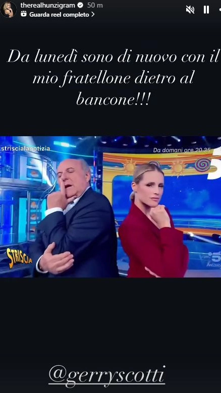 Il post Instagram di Michelle Hunziker per il ritorno a 'Striscia la notizia' con Gerry Scotti