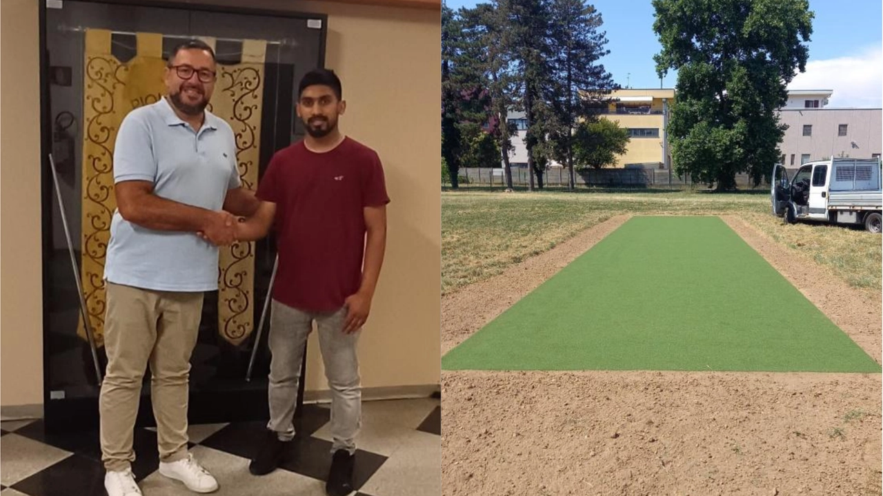 Il campione Haseeb Ansari e il nuovo campo da cricket al Satellite Il campione Haseeb Ansari e il nuovo campo da cricket al Satellite