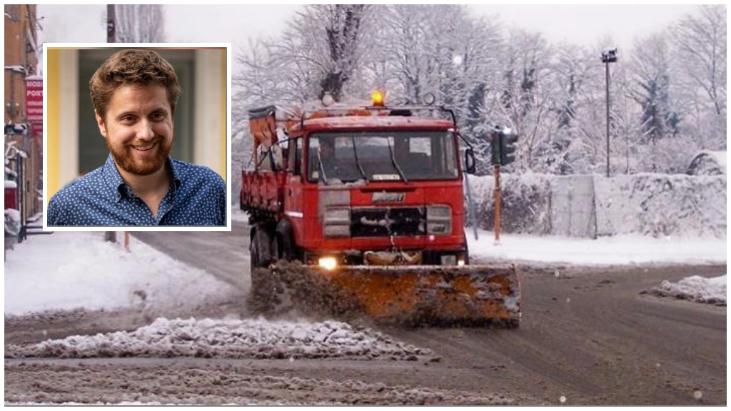Seregno sotto la neve e nel riquadro il sindaco Alberto Rossi Seregno sotto la neve e nel riquadro il sindaco Alberto Rossi