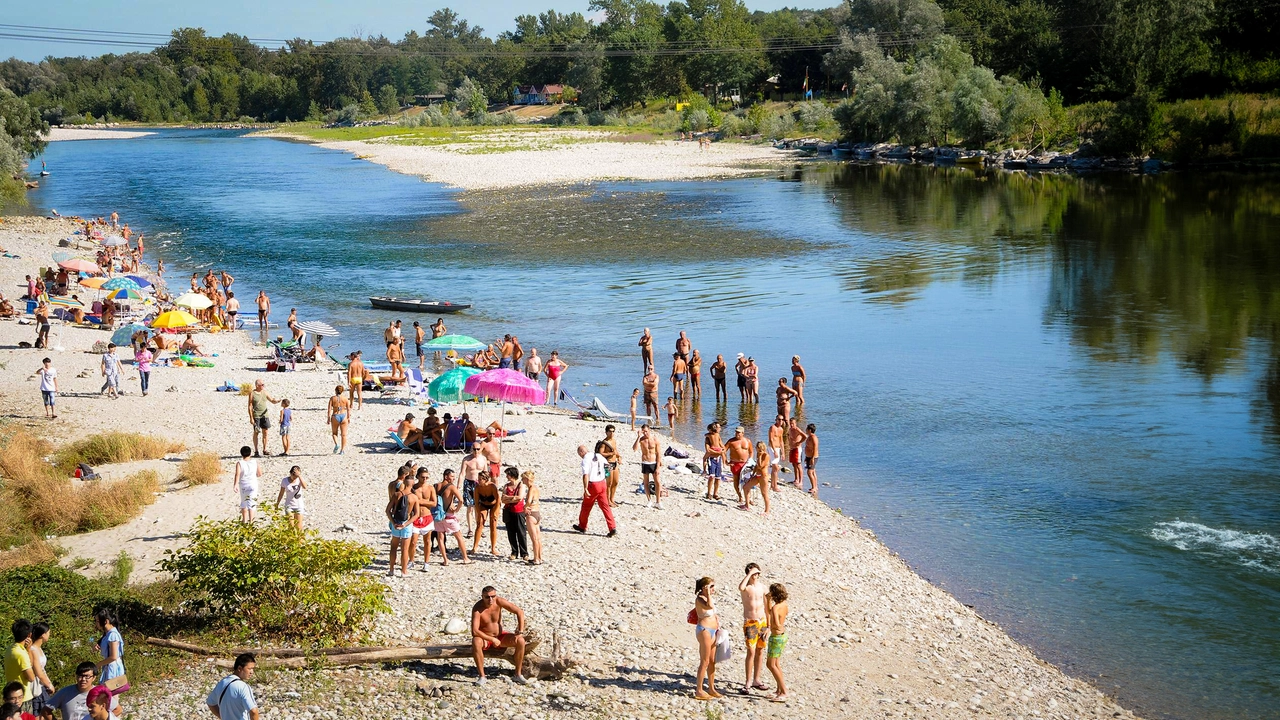 Una zona balneabile del fiume Ticino