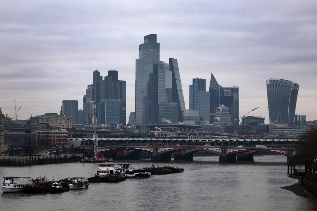 Una veduta del distretto finanziario di Londra: il nuovo treno sarà un'opportunità per i turisti, ma anche per imprenditori e manager