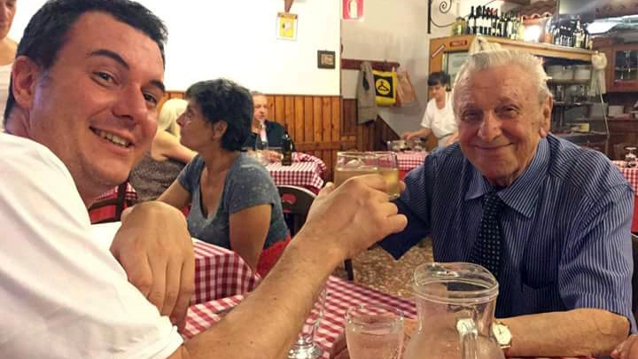 Fabio Brochetti nel 2015 con il nonno Pietro Rossi
