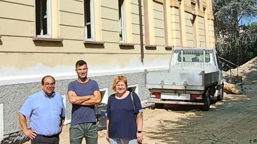 Da sinistra, Bergamaschi, Sguazzi e Gorla durante il sopralluogo Da sinistra, Bergamaschi, Sguazzi e Gorla durante il sopralluogo
