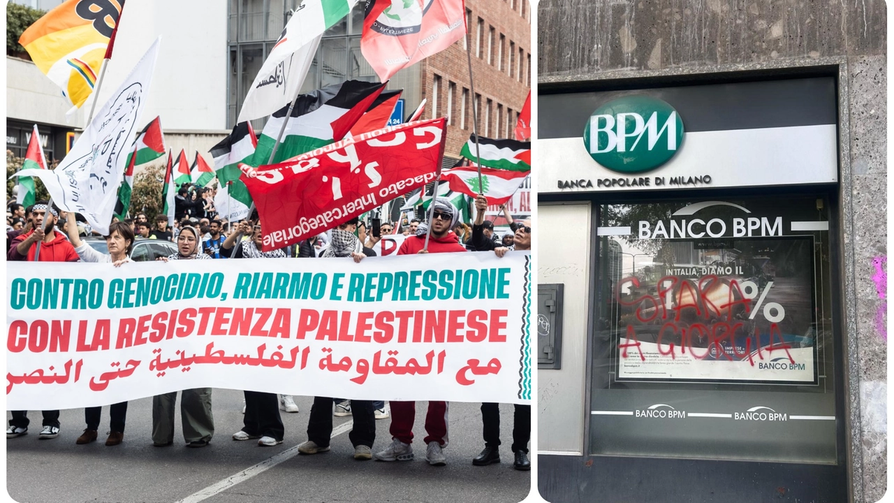 Corteo Pro Palestina a Milano, danneggiate anche vetrine di banche e negozi