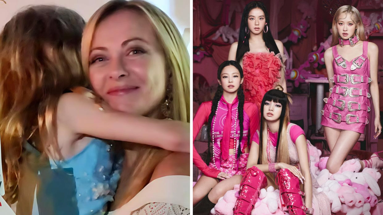 Giorgia Meloni e la figlia Ginevra. A destra, il gruppo k-pop delle Blackpink Giorgia Meloni e la figlia Ginevra. A destra, il gruppo k-pop delle Blackpink