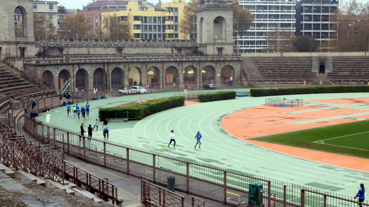 La pista d'atletica dell'Arena Civica