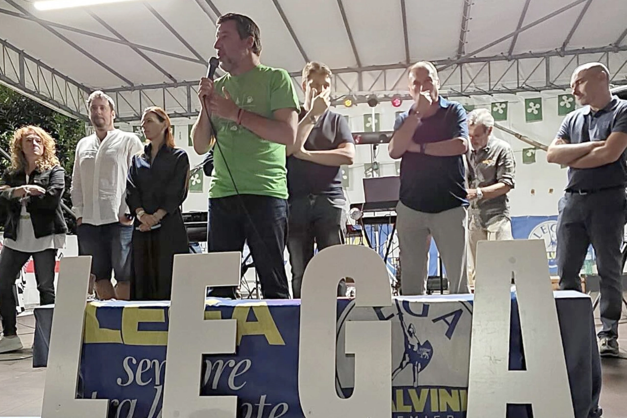 Matteo Salvini al raduno leghista di Brugherio, sabato 30 agosto