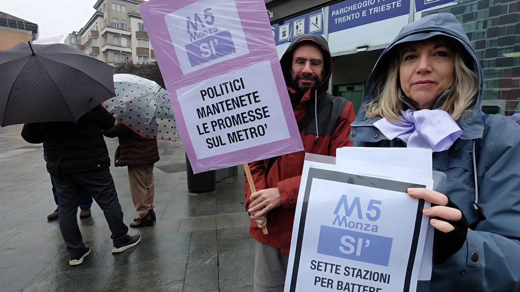 Una recente manifestazione dell’associazione HqMonza a sostegno del prolungamento della metropolitana da Bignami