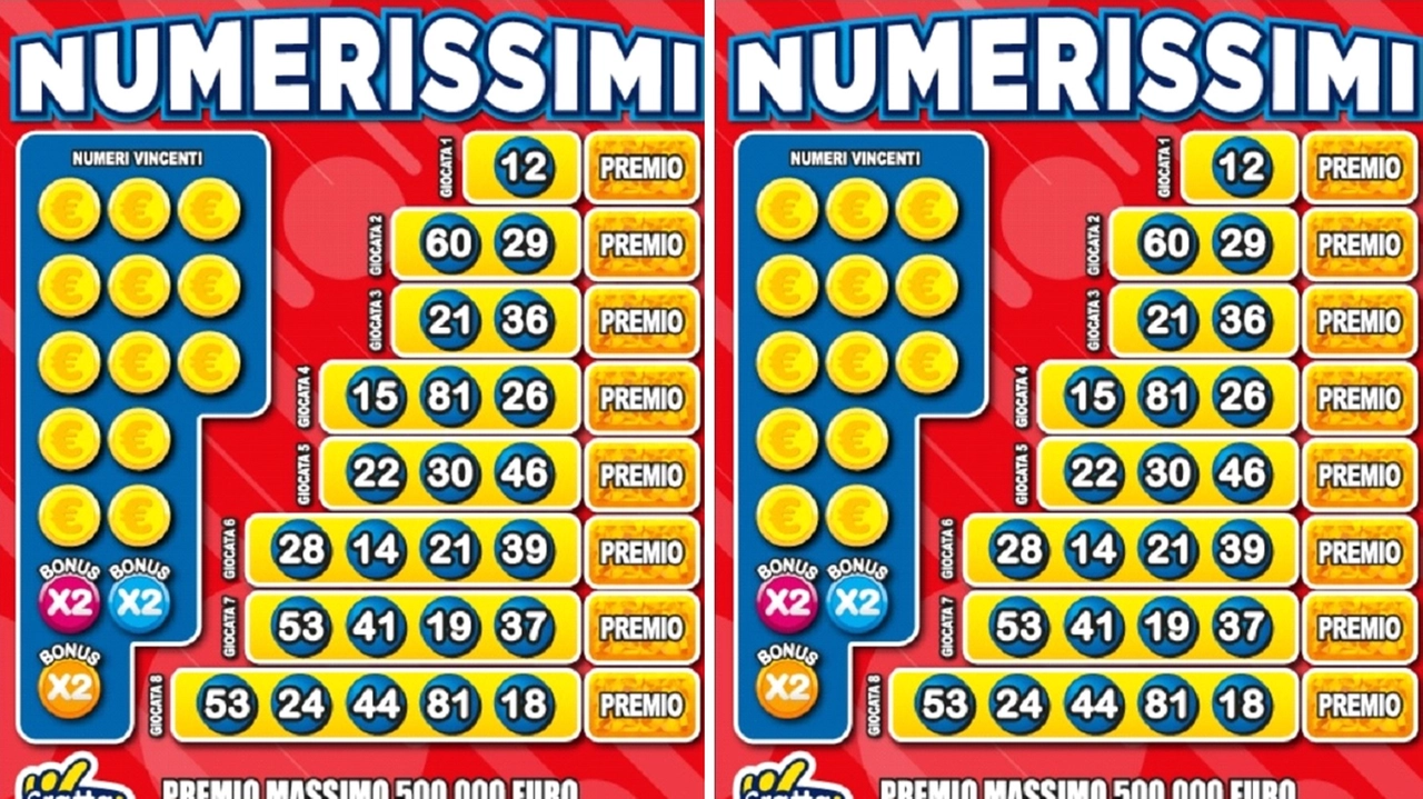 Un biglietto Gratta e Vinci della serie Numerissimi