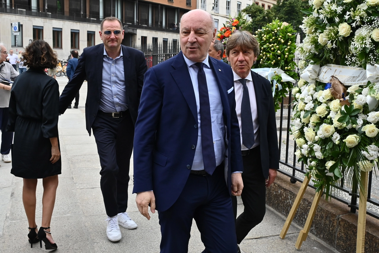 Giuseppe Marotta ai funerali di Ernesto Pellegrini in Sant'Ambrogio
