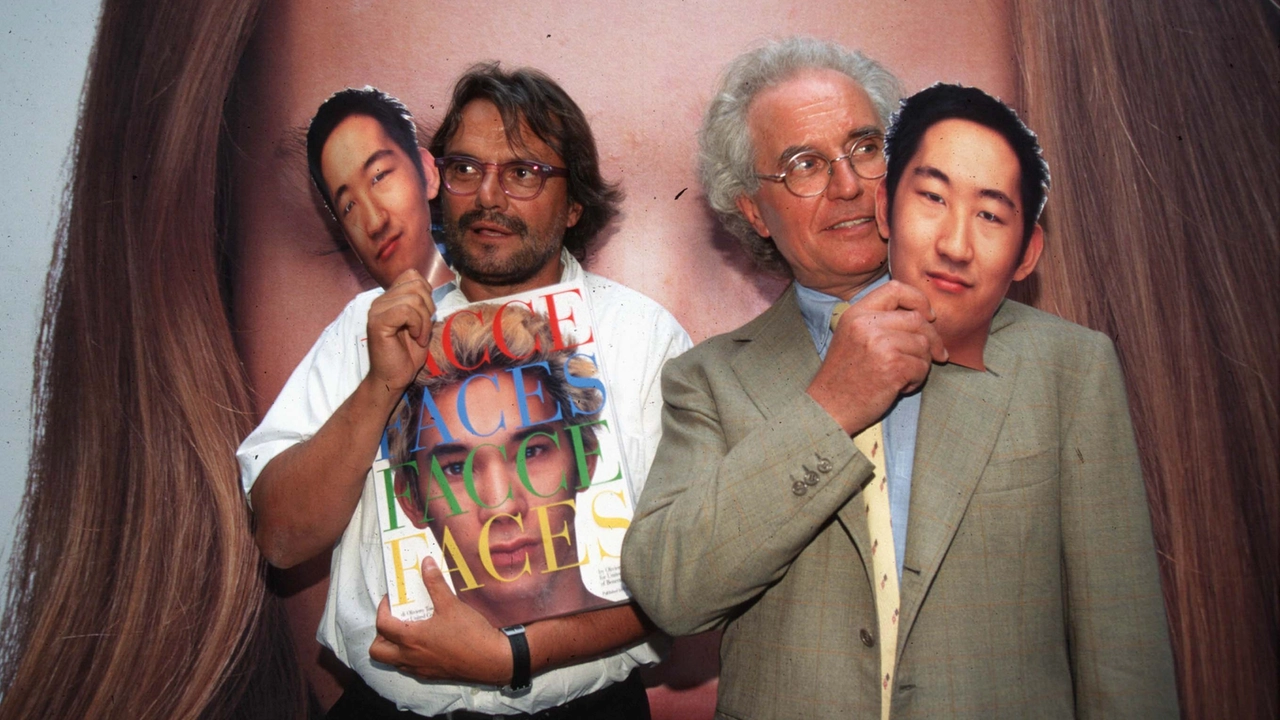 A sinistra, Oliviero Toscani assieme a Andy Warhol nel 1981. A destra, il fotografo con Luciano Benetton A sinistra, Oliviero Toscani assieme a Andy Warhol nel 1981. A destra, il fotografo con Luciano Benetton