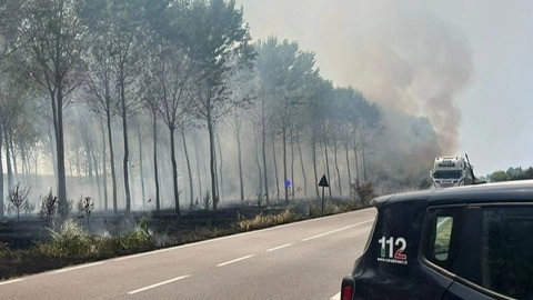 Incendio a Bagnolo San Vito (Foto carabinieri Mantova)