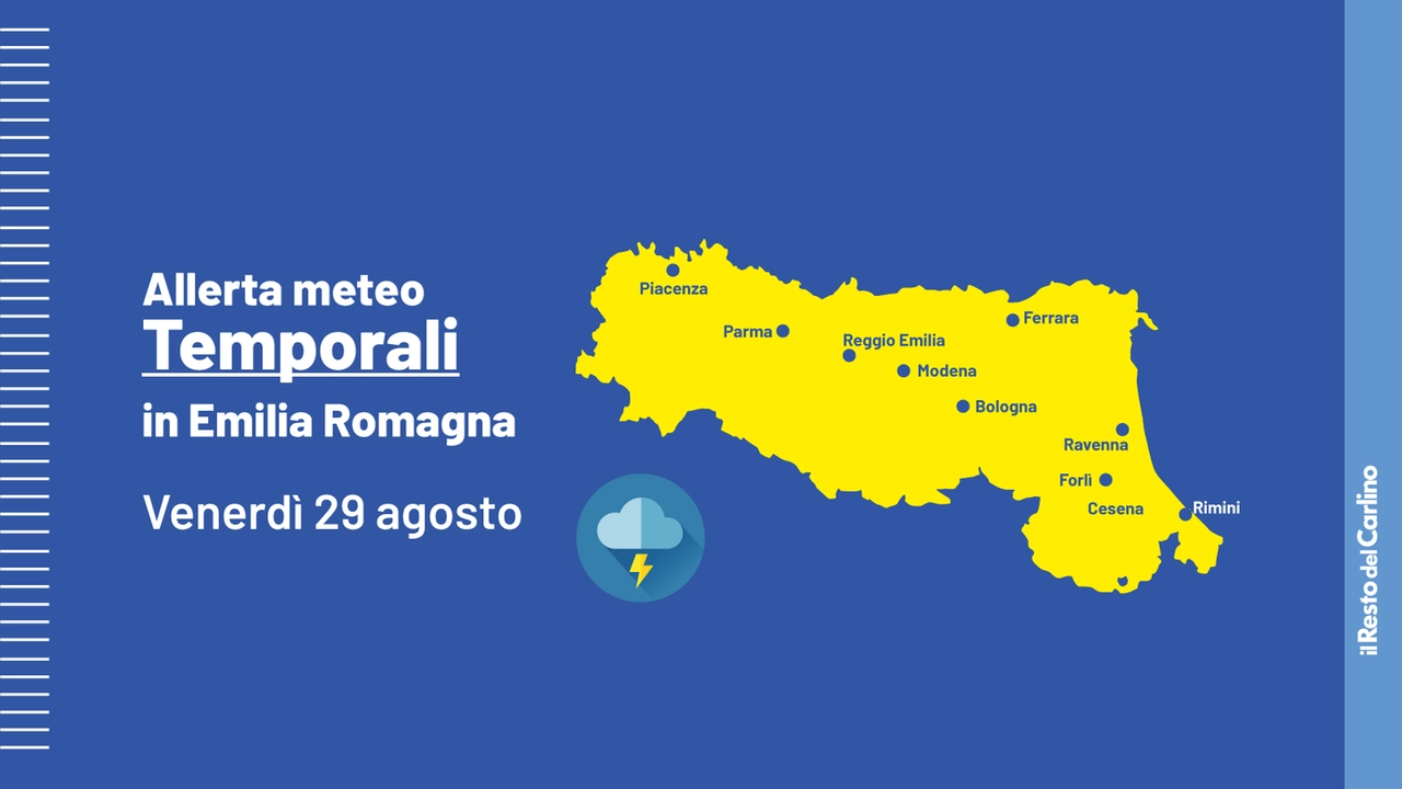 Prosegue l'allerta meteo per temporali e vento in Emilia Romagna: la situazione per venerdì 29 agosto