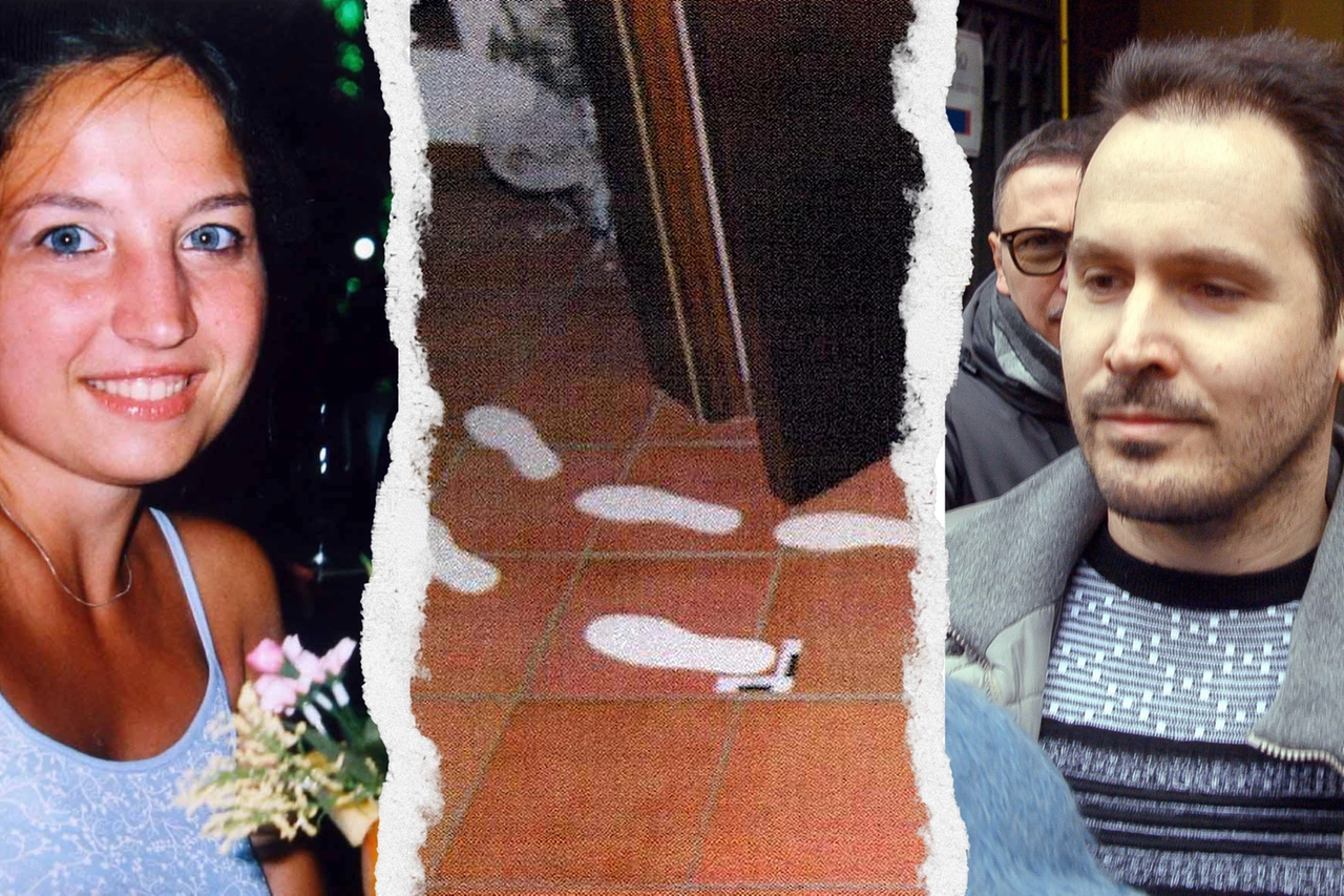 Chiara Poggi e Andrea Sempio. Al centro, i passi che avrebbe fatto l'assassino