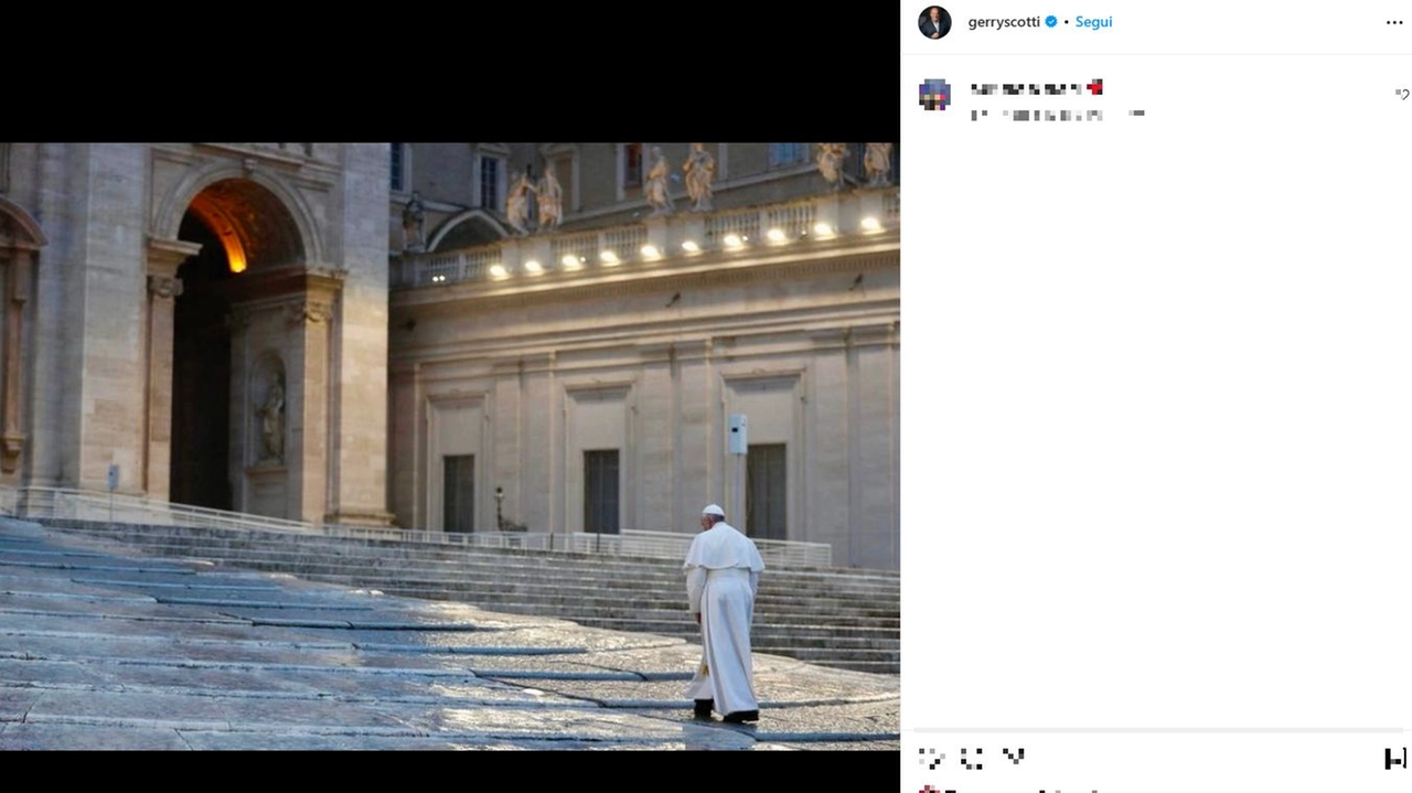Il post Instagram di Gerry Scotti, in omaggio a Papa Francesco