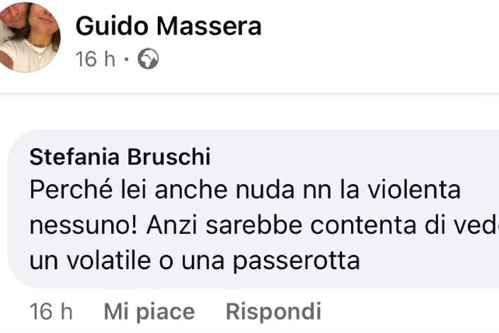 Il commento di Stefania Bruschi sotto il posto del sindaco Guido Massera
