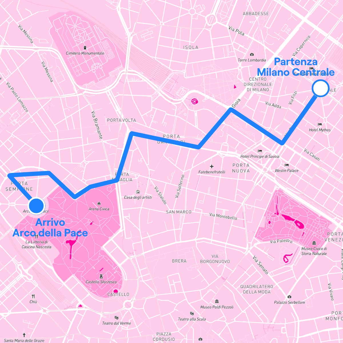 Percorso parata Pride 2024 (Foto sito internet dell'evento)