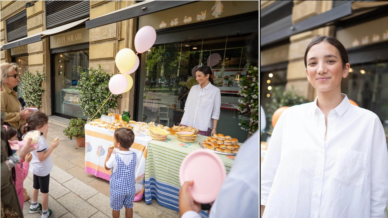 Margherita Host, 31 anni, nipote di Pupi Solari e il primo accenno di "festa" per la Signora (foto Canella)