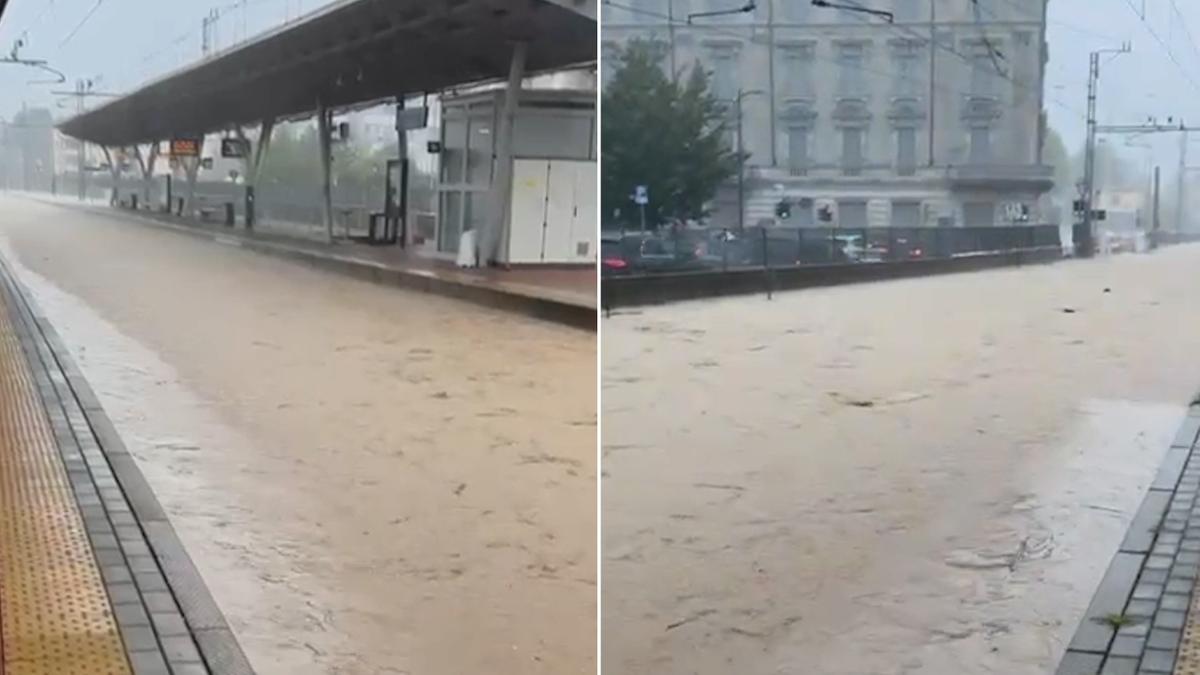 La stazione di Meda sommersa dall