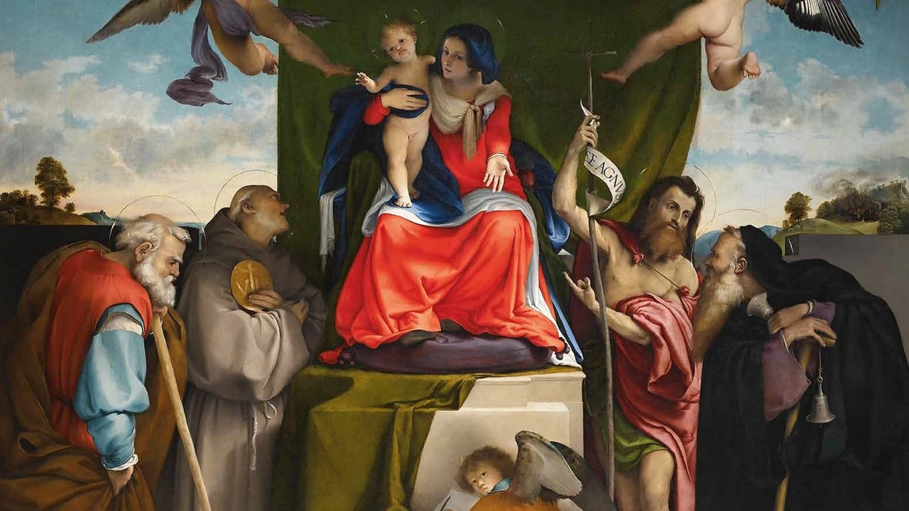 'Pala di San Bernardino' di Lorenzo Lotto (Foto Wikipedia) 'Pala di San Bernardino' di Lorenzo Lotto (Foto Wikipedia)