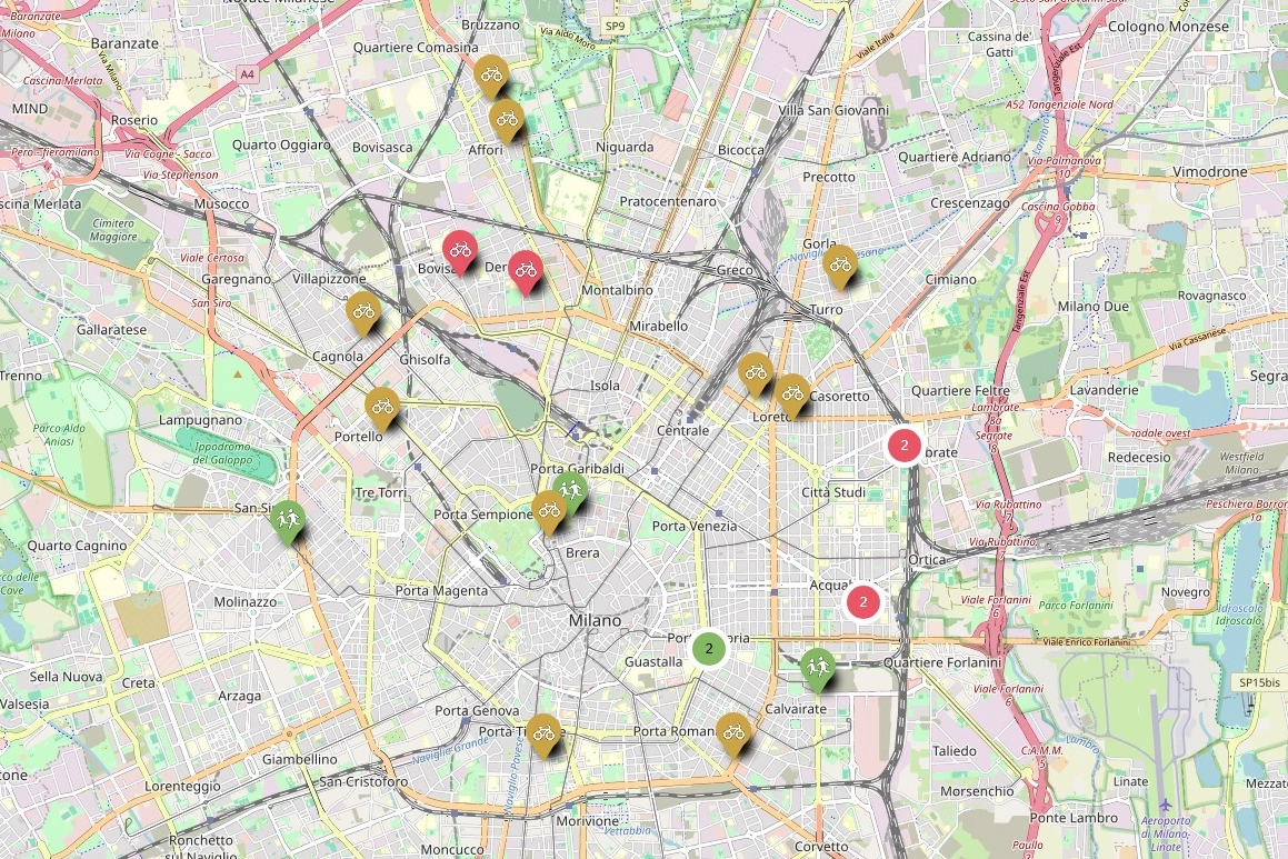La mappa della Street for kids 2025 a Milano
