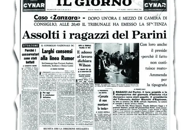 Il Giorno dell'epoca, che dava conto dell'assoluzione dei ragazzi