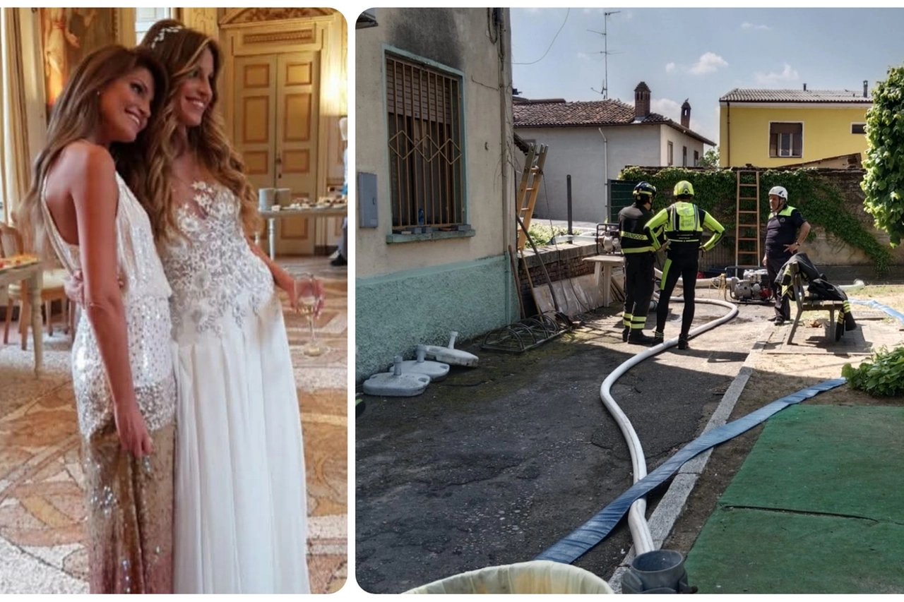 Le gemelle Stefania e Paola Cappa, cugine di Chiara Poggi (Foto facebook) e, a destra, le ricerche nel canale a Tromello