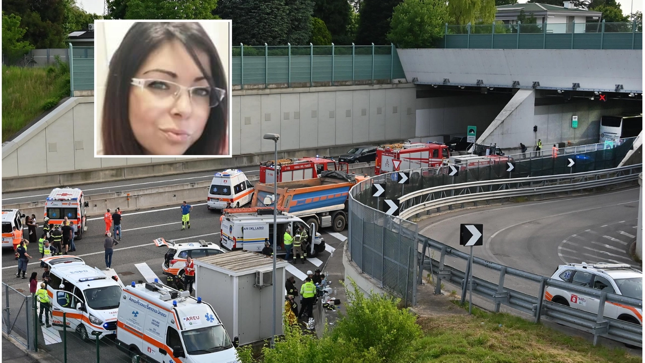 I soccorsi dopo l'incidente. Nel riquadro, la vittima Domenica Russo I soccorsi dopo l'incidente. Nel riquadro, la vittima Domenica Russo