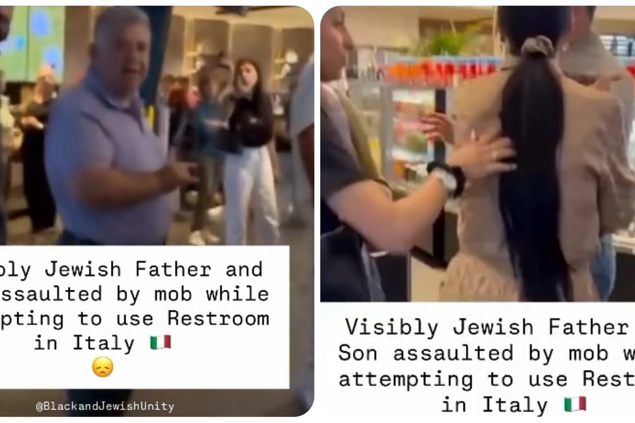 Lainate, l'aggressione in autogrill a una famiglia di ebrei francesi (Frame video Instagram blackandjewishunity)
