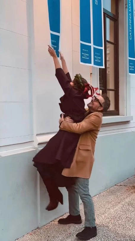 Stella e Daniele Bossari (Frame video Instagram)