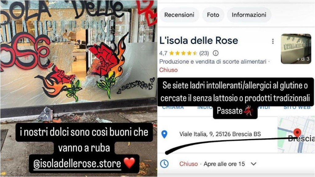 Furto alla pasticceria di Blanco a Brescia (Frame video Instagram Blanco)