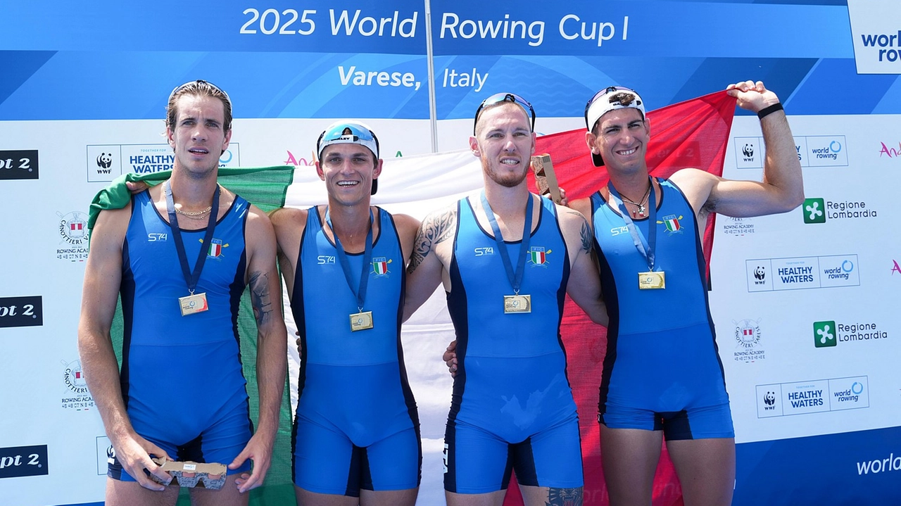 Il quattro di coppia maschile: Matteo Sartori, Luca Rambaldi, Andrea Panizza e Giacomo Gentili Il quattro di coppia maschile: Matteo Sartori, Luca Rambaldi, Andrea Panizza e Giacomo Gentili
