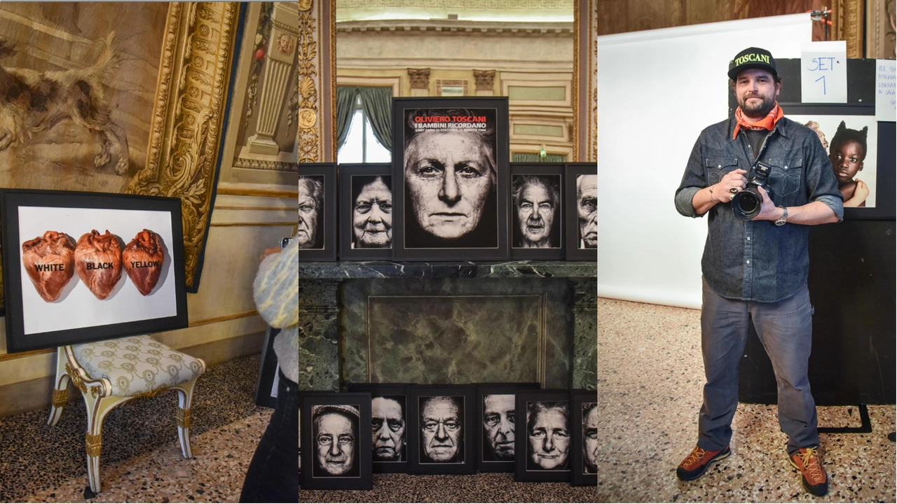 A Palazzo Reale l'omaggio a Oliviero Toscani. A destra Rocco Toscani A Palazzo Reale l'omaggio a Oliviero Toscani. A destra Rocco Toscani