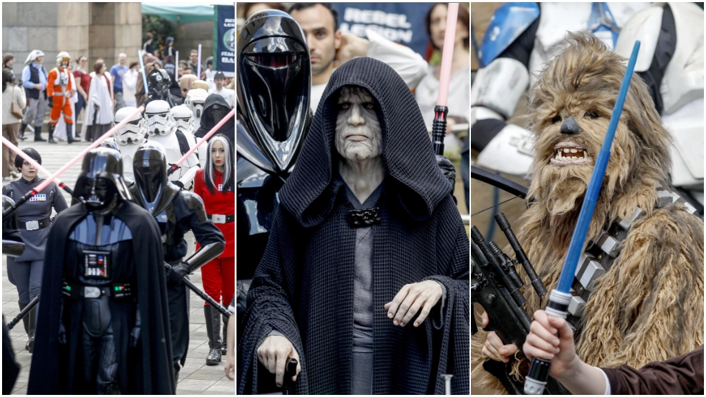 Alcuni dei figuranti della parata dei figuranti dello Star Wars Day alla Bicocca