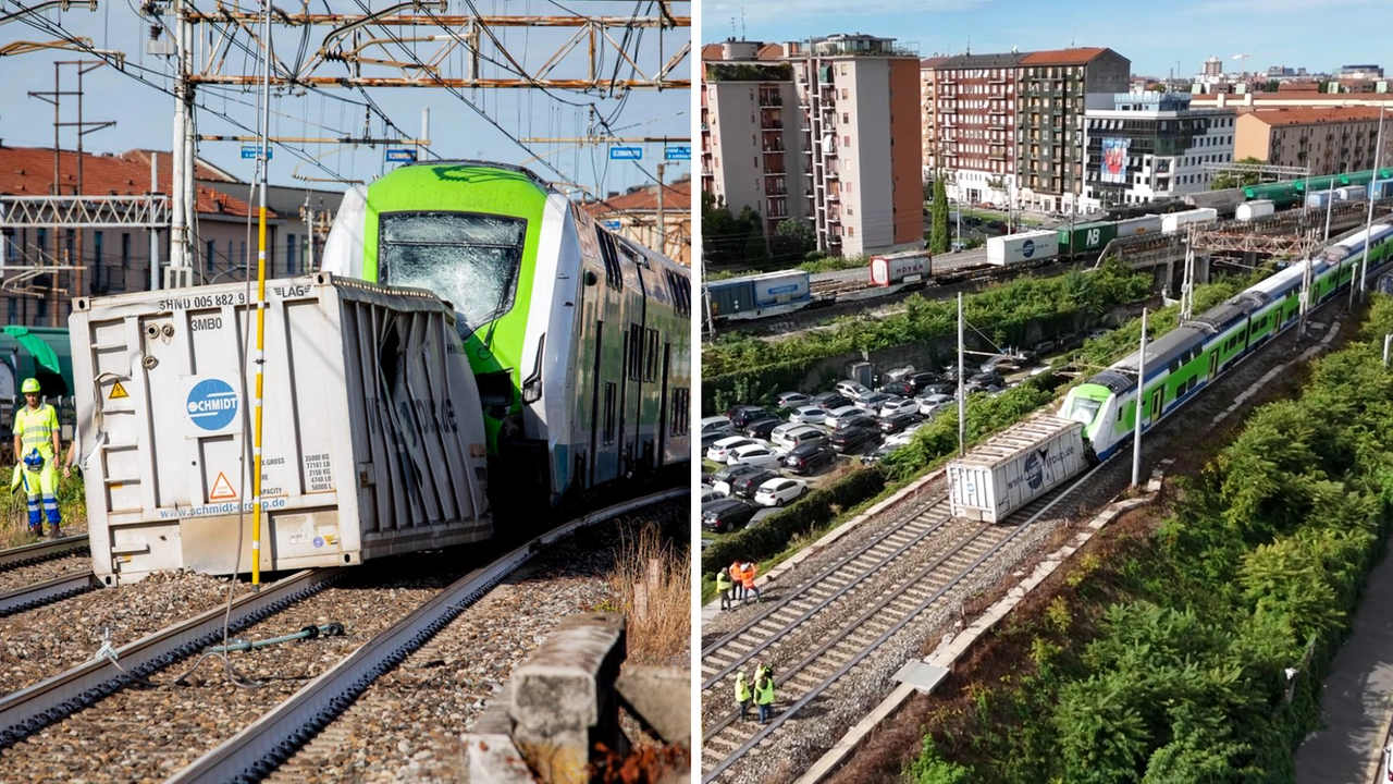 Il rovinoso impatto fra il container e il regionale proveniente da Domodossola Il rovinoso impatto fra il container e il regionale proveniente da Domodossola