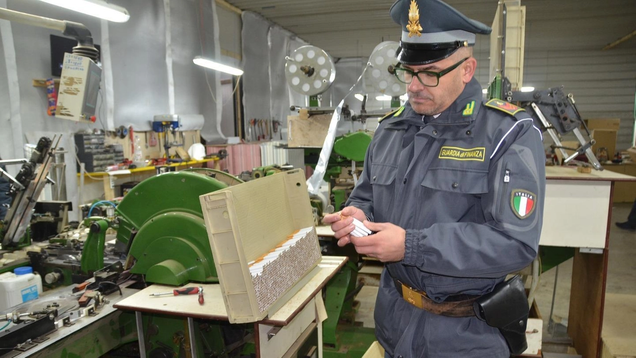 Un finanziere con delle sigarette contraffatte (Foto d'archivio) Un finanziere con delle sigarette contraffatte (Foto d'archivio)