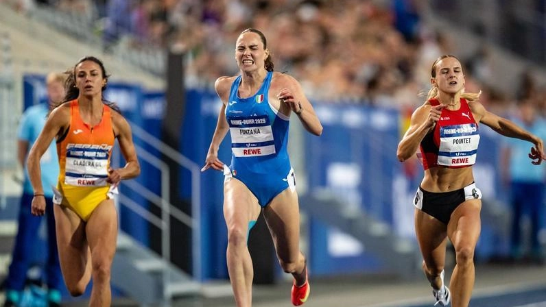 Vittoria Fontana all’arrivo nella finale dei 200 metri alle Universiadi