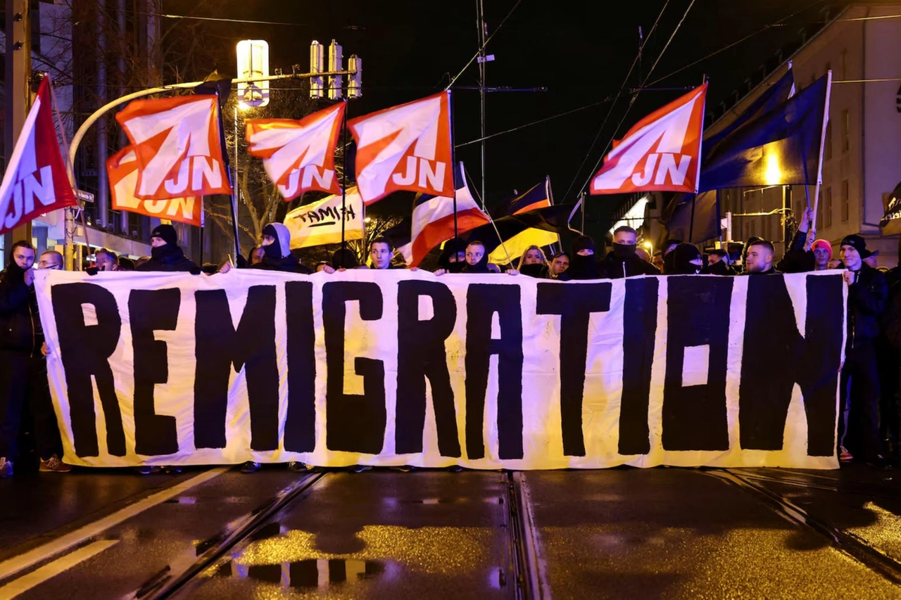 Una manifestazione dell'estrema destra tedesca