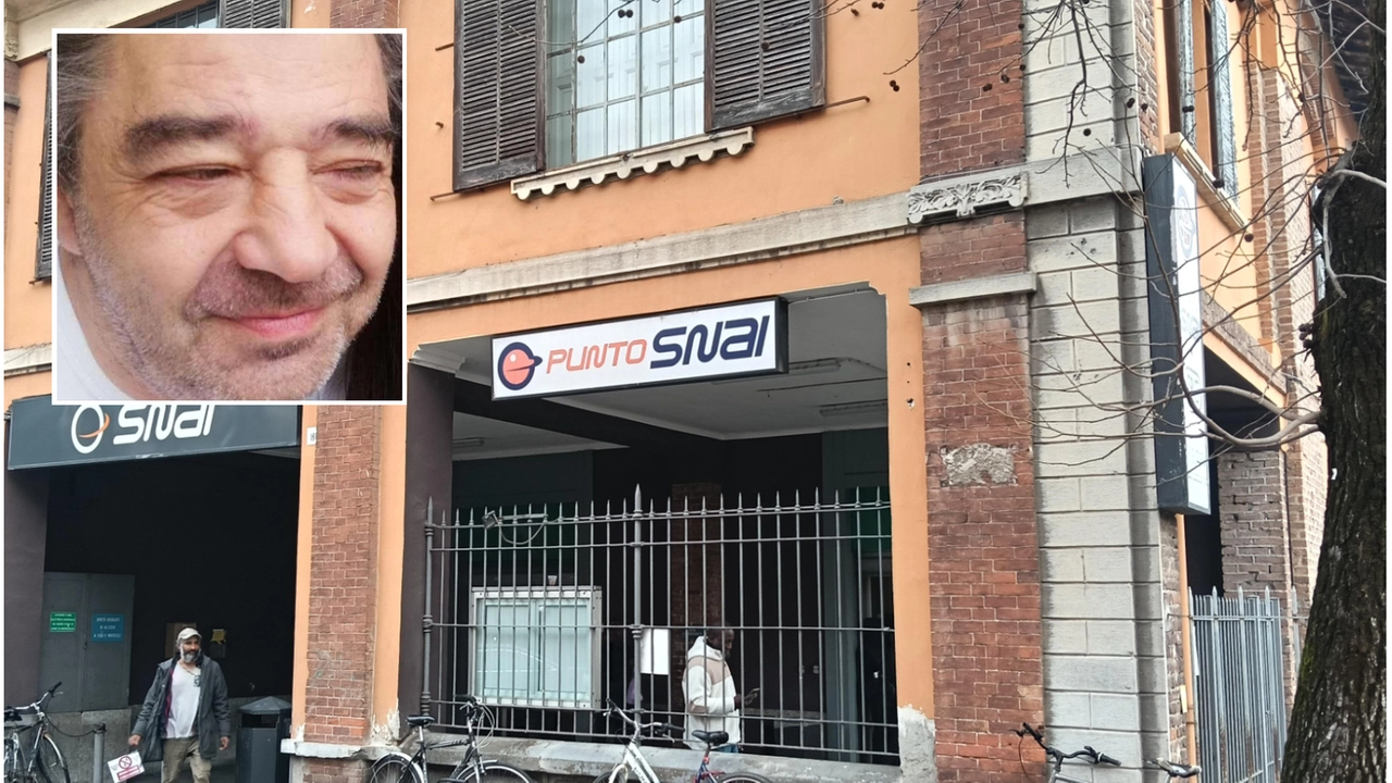 Il punto scommesse di via Villani; nel riquadro la vittima Roberto Bolzoni Il punto scommesse di via Villani; nel riquadro la vittima Roberto Bolzoni