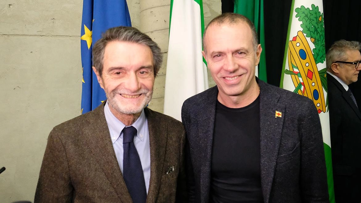 Attilio Fontana, presidente della Regione, e il senatore leghista Massimiliano Romeo