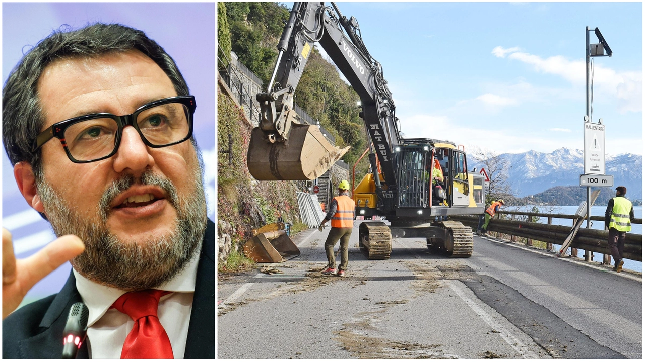 Matteo Salvini e i lavori per la variante di Tremezzina