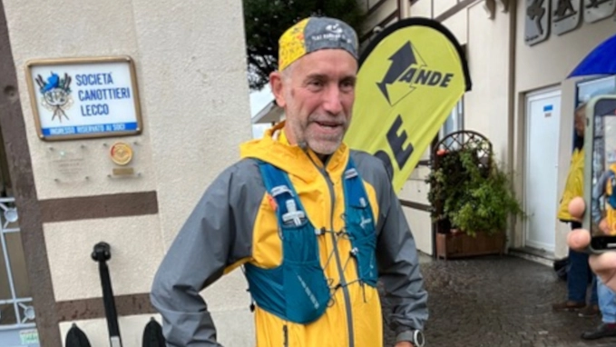 Roberto Crippa alla partenza da Lecco Roberto Crippa alla partenza da Lecco